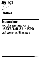 Réfrigérateurs Zanussi 12R-Z21 Utilisation et d'entretien